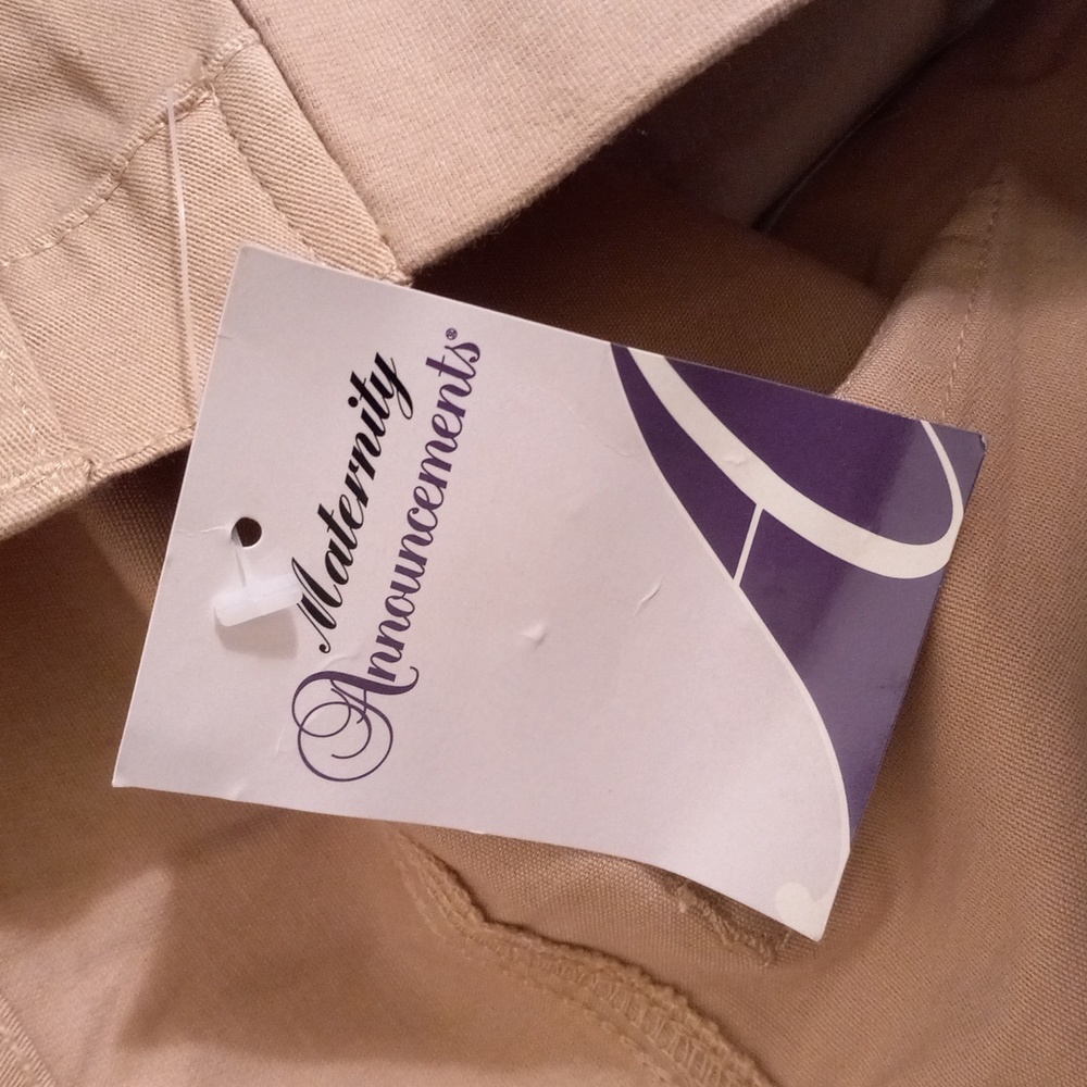 Maternity Announcements L 12/14 Khaki Stretch Twill Pants - Picture 11 of 11